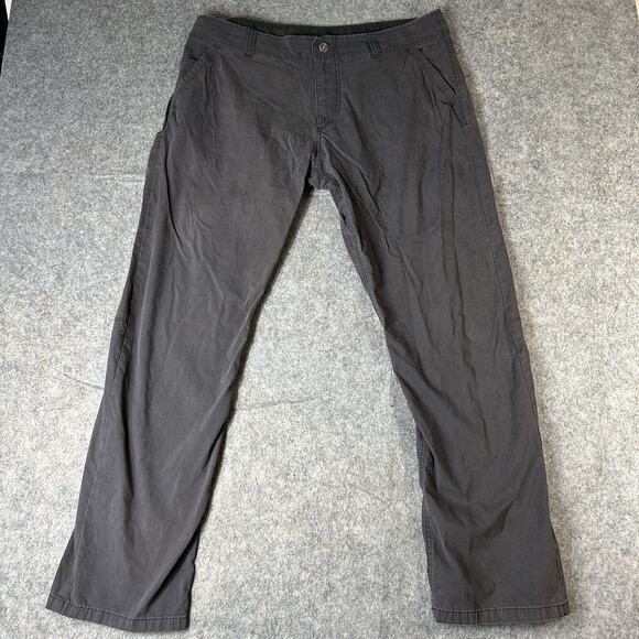 Kuhl Slax Pants Mens 38X32 Klassik Fit Pockets Stretch Straight Fit Gray Flaw - Picture 1 of 14